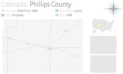 map phillips county in colorado vector