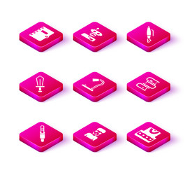 set audio jack nerd geek sword for game table vector image
