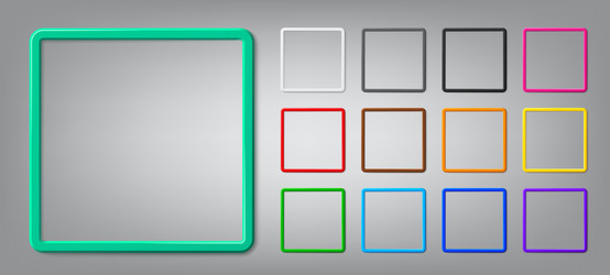 thin square frame with shadow vector