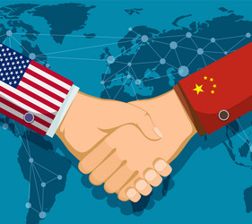 Trade war policy between the usa and china vector