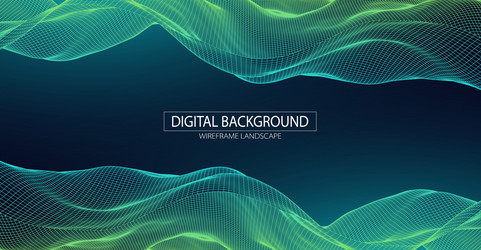 abstract background with waves 3d surface vector image