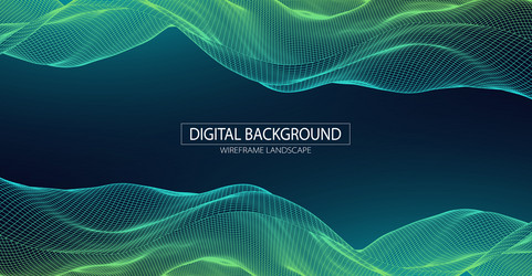 abstract background with waves 3d surface vector