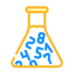 flask with numbers color icon vector image