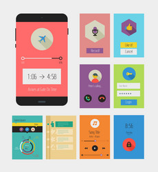 flat ui or ux mobile apps kit vector image