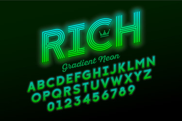 Neon Alphabet Font - Retro Style vector image