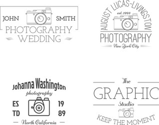 Vintage photography studio badges labels vector