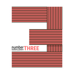 3 - unique number shape design basketry pattern vector image