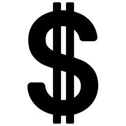 American dollar usd currency sign black vector