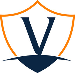 Modern shield letter v Royalty Free Vector Image