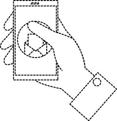 user with smartphone device and envelope vector image