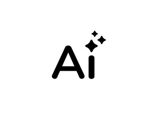 black gradient ai symbol with minimalist design vector image
