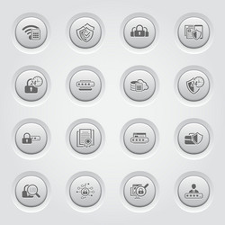 Button design security and protection icons set vector