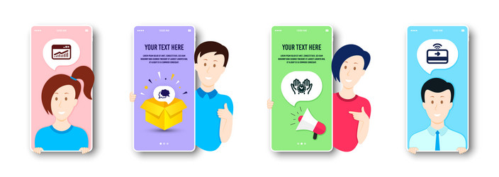 chat message website statistics and safe time vector image