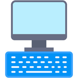 computer and keyboard telecommuting or remote vector image