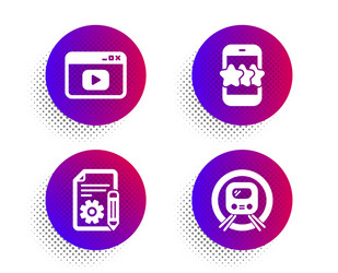 documentation video content and star icons set vector image