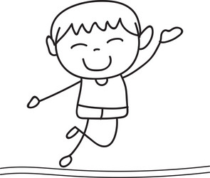 Happy boy isolated coloring page for kids Vector Image