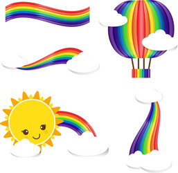Rainbow cloud and sky background Royalty Free Vector Image