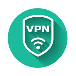 White shield with vpn and wifi wireless internet vector