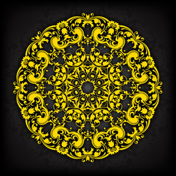 Abstract circle floral ornamental border lace vector