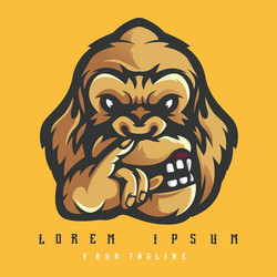 Aggressive Gorilla Logo Vector Image