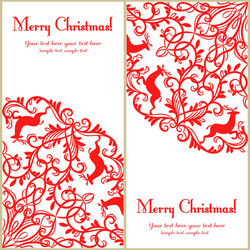 christmas greeting card with snowflake and deer vector