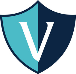 Modern shield letter v Royalty Free Vector Image