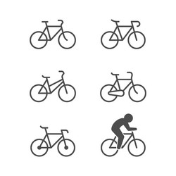 Bicycle Line Icons Set Vector Image