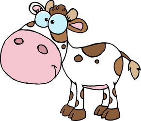 cartoon character calf different color white vector