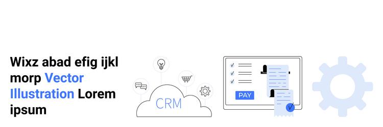 cloud-based crm concept with billing dashboard vector image