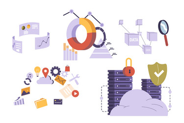 digital data base cloud storage and distribution vector image