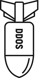 dos hacker bomb icon outline style vector image
