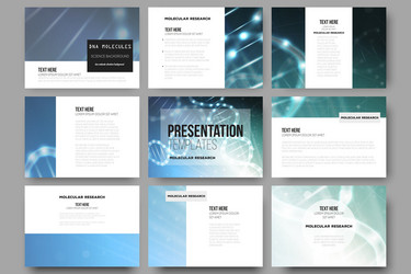 set of 9 templates for presentation slides vector image