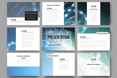 Set of 9 templates for presentation slides vector