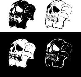 Set of skulls abstract design template vector