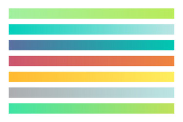set of smooth multicolor gradient element vector image
