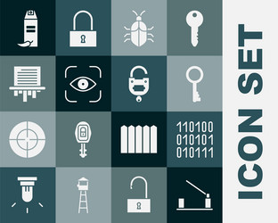 set parking car barrier binary code old key vector image