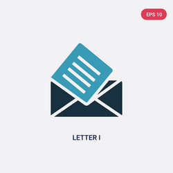 two color letter i icon from user interface vector image