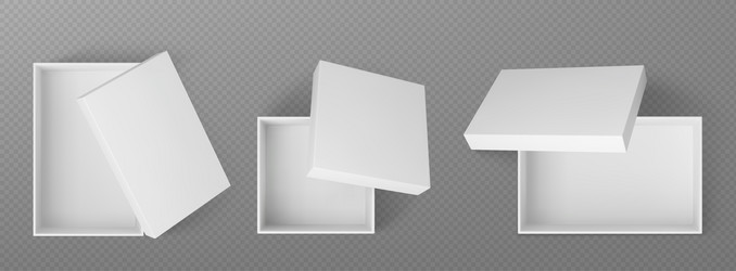 3d mockup of open white boxes top view vector image