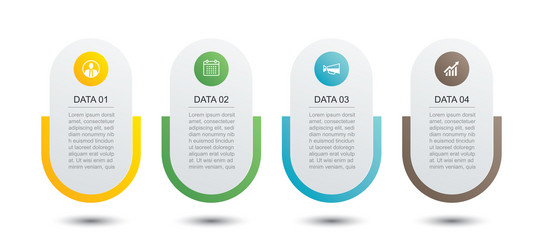4 data infographics tab paper index template vector image