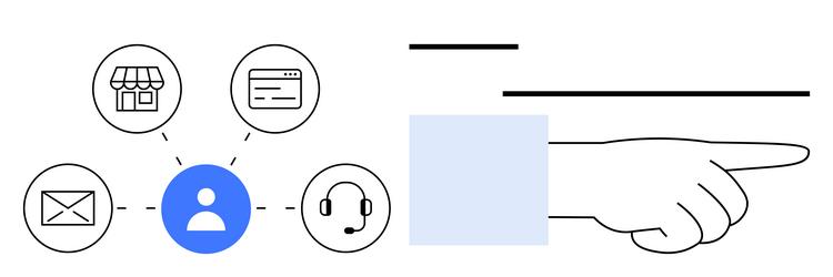 centralized user in network of communication vector image