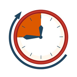 Clock face with deadline time red 3 vector