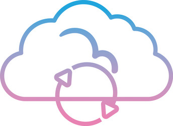 cloud computing with repeat arrows gradient style vector image