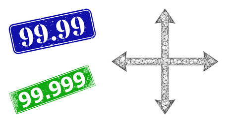 grunged 9999 imprints and triangular mesh expand vector image