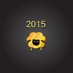 new year lamb golden design symbol of 2015 sheep vector