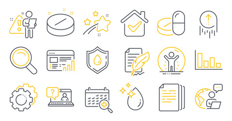 set science icons such as web report vector image