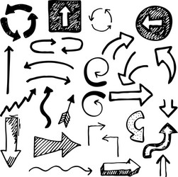 Doodle drawing arrow elements Royalty Free Vector Image