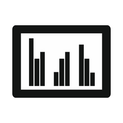 Tablet with charts icon simple style vector