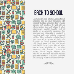 back to school concept contains seamless pattern vector image