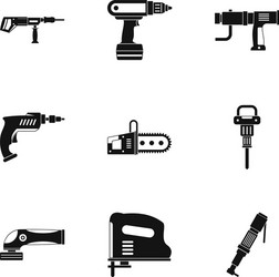 Electric tool icon set simple style vector