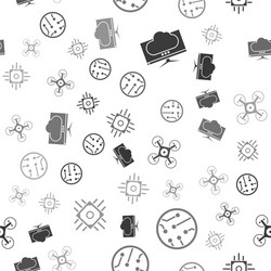 set computer monitor screen processor drone vector image